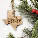 Custom Engraved Texas Wood Christmas Ornament