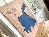 Deer Lake, Washington - Custom Engraved 3-D Wood Map Wall Hanging