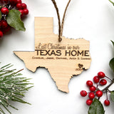 Custom Engraved Texas Wood Christmas Ornament