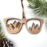 Glasses - Palm trees and sand dunes wood ornament
