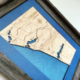 Santa Barbara Oxnard Ventura Coast, California Custom Engraved 3-D Wood Map Wall Hanging
