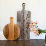 25x9” Mango Wood Paddle Engraved Charcuterie Board and/or Pizza Peel