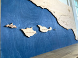 Santa Barbara Oxnard Ventura Coast, California Custom Engraved 3-D Wood Map Wall Hanging