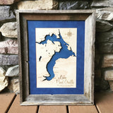 Lake Pend Oreille, Idaho Framed  Custom Engraved 3-D Wood Map Wall Hanging