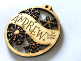 Custom Engraved Baby's First Christmas Snowflake Ornament