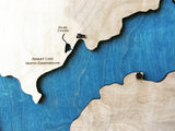 Ashley Lake, Montana Engraved 3-D Wood Map
