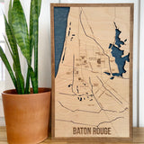 Wood Map of Baton Rouge with university detail