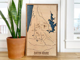 Baton Rouge Louisiana Wood Map