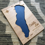 Cocolalla Lake, Idaho Custom Engraved 3-D Wood Map Wall Hanging