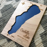 Cocolalla Lake, Idaho Custom Engraved 3-D Wood Map Wall Hanging