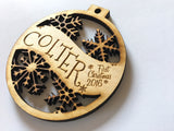 Custom Engraved Baby's First Christmas Snowflake Ornament
