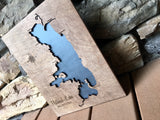 Flathead Lake Engraved Wood Map