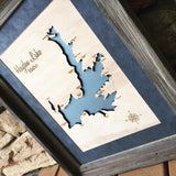 Hayden Lake, Idaho Custom Engraved 3-D Wood Map Wall Hanging