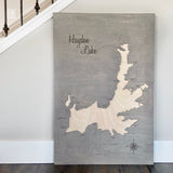 Hayden Lake 2ft x 3ft Grey with Natural Water 3D Map