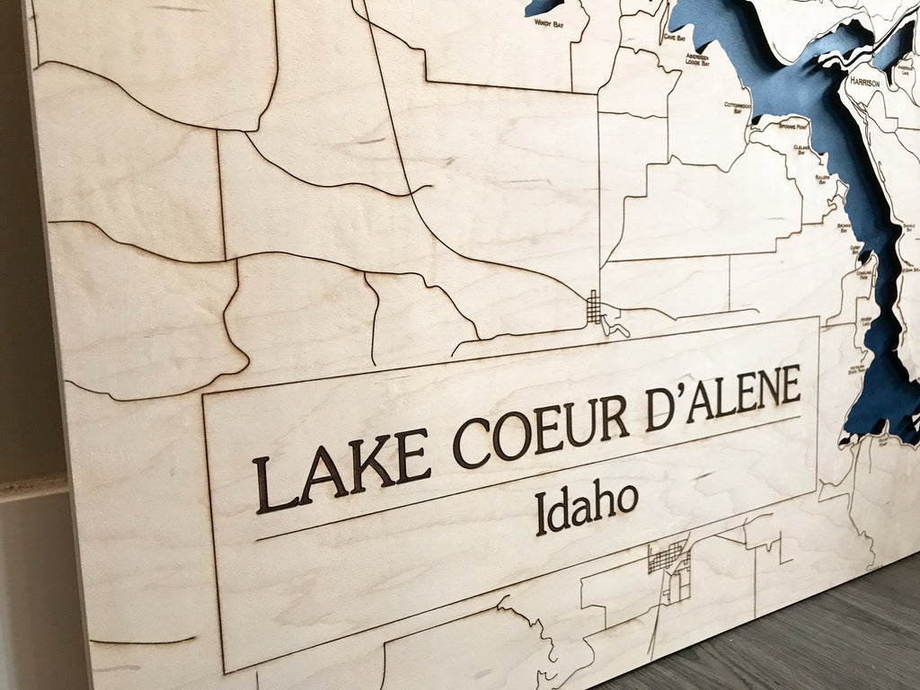 CDA Detailed Road Map of Lake Coeur d'Alene Idaho - CDA Lake – North ...