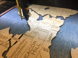 Seattle 3-D Wood Engraved Wood Map