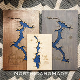 Lake Lanier, Georgia Custom Engraved 3-D Wood Map Wall Hanging