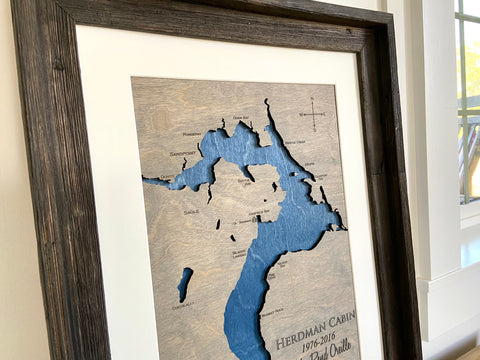 Indian Lake Ohio Engraved Wooden Map. – C & A Engraving and Gifts
