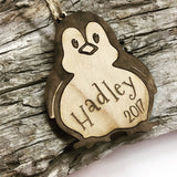 Penguin Personalized Wood Christmas Ornament
