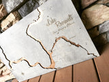 Lake Roosevelt West, Washington 3D lake and river engraved wood map