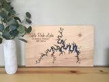 Table Rock Lake, Missouri Custom Engraved 3-D Wood Map Wall Hanging