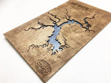 Dog River, Alabama Custom Engraved 3-D Wood Map Wall Hanging