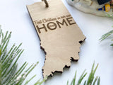 Indiana Wood Christmas Ornament - First Christmas in our new HOME