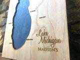 Wood Map of Lake Michigan