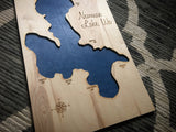 Bead Lake, Washington - Custom Engraved 3-D Wood Map Wall Hanging