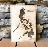 Philippines - Single Layer Engraved Wood Map