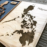 Philippines - Single Layer Engraved Wood Map