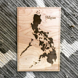 Philippines - Single Layer Engraved Wood Map