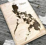 Philippines - Single Layer Engraved Wood Map