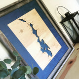 Priest Lake, Idaho Framed Custom Engraved 3-D Wood Map Wall Hanging