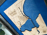 Sandpoint Engraved Wood Map