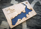 Spirit Lake, Idaho Custom Engraved 3-D Wood Map Wall Hanging