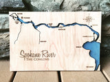 Spokane River 3-D Wood Map