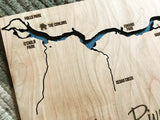 Personalized wood lake map