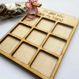 Mini Size Tic Tac Toe Game - 4.5" - with a name-tag and 10 tokens