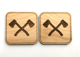 Ax wood coasters