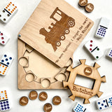 Dominoes Hub - Mexican Train Personalized Game Hub with Tokens and Case