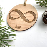 Infinity - Neurodiversity Awareness Christmas Ornament - Engraved Birch Wood Christmas Tree Ornaments