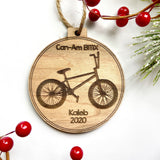 BMX Personalized Wood Christmas Ornament