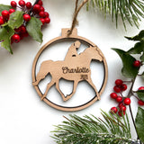 Horse Riding Personalized Wood Christmas Ornament