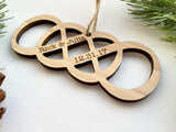 Double Infinity - forever love - 5th Anniversary - Christmas Ornament - Engraved Birch Wood Christmas Tree Ornaments