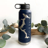 Navy Blue and Silver Coeur D’Alene 32oz Double Wall Insulated Idaho Waterbottle