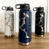 Navy Blue and Silver Coeur D’Alene 32oz Double Wall Insulated Idaho Waterbottle