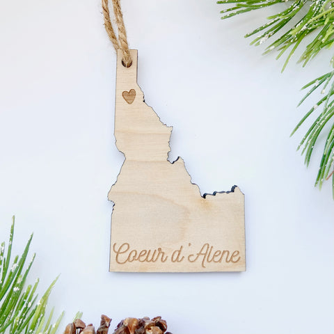 Coeur d’Alene, Idaho Wood Ornament