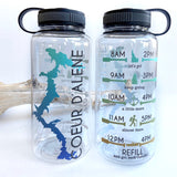 Coeur d’Alene Idaho Wide Mouth 34oz Water Tracking Waterbottle