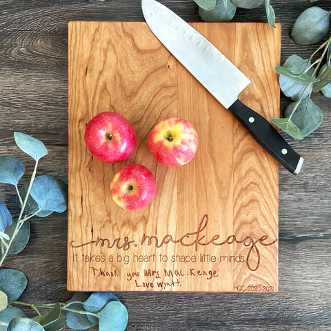 Personalized Engraved Cherry or Maple Cutting Boards